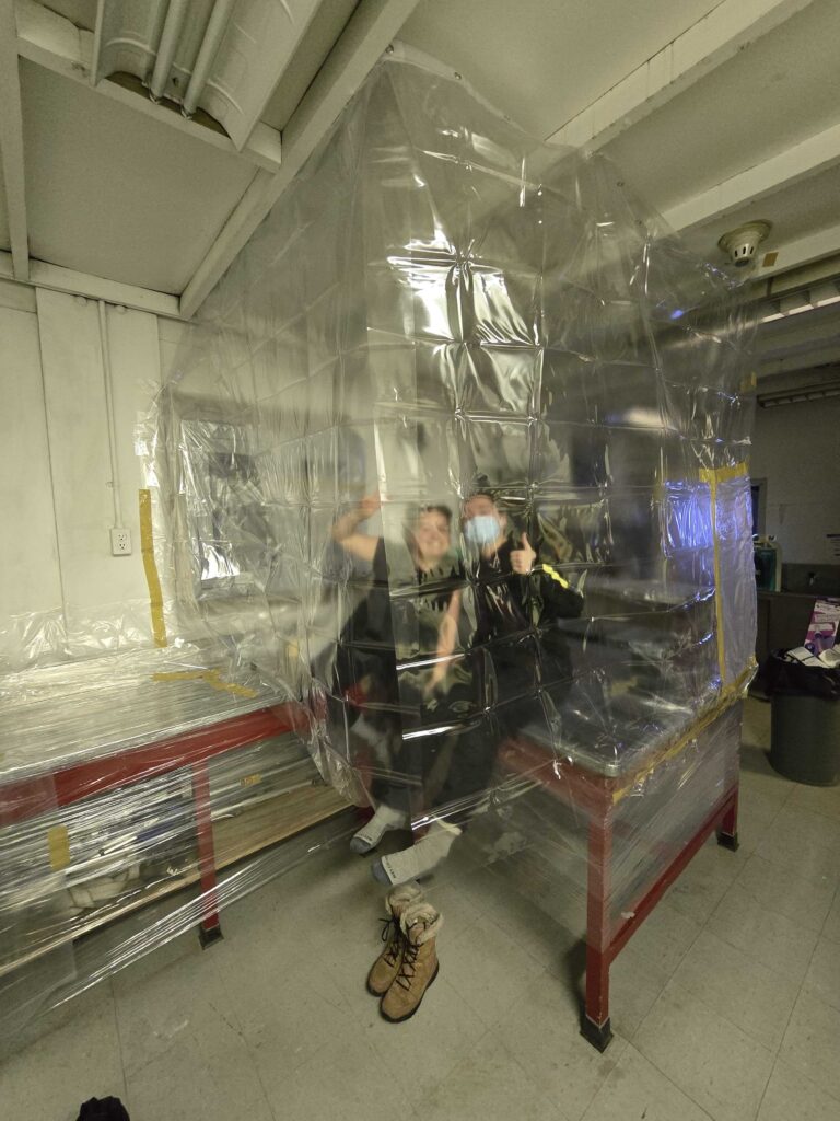 Dr. Brandi Revels and Veronica Hegelein showing off the new water sampling cleanroom.