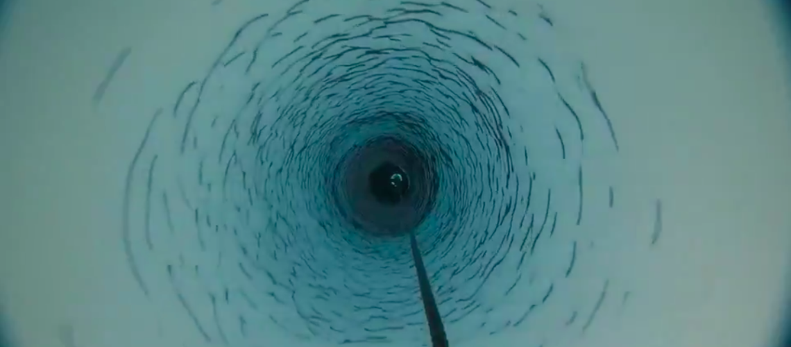 Screenshot of borehole trip video from Peter Davis.